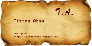 Tittes Absa névjegykártya